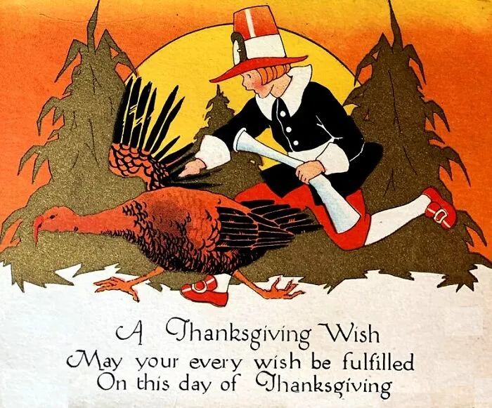 34 Pretty, Amusing And Simply Weird Thanksgiving Postcards From The Past