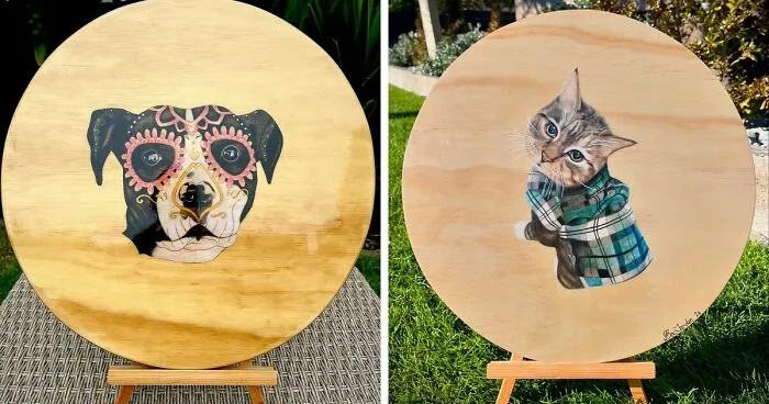 I Created 16 Unique Artworks On Wood Using Colored Pencils And Acrylic Paints
