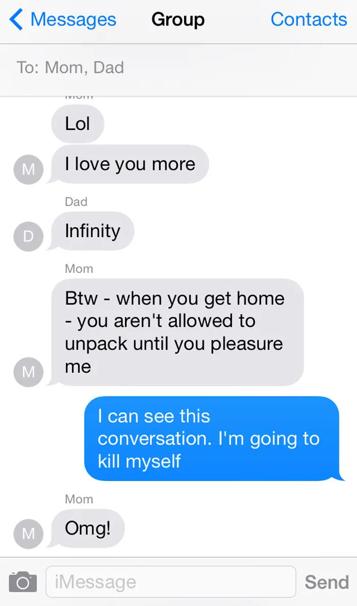 It's Great That My Parents Still Love Each Other After 30 Years, But I Wish My Mom Knew How Group Messaging Works