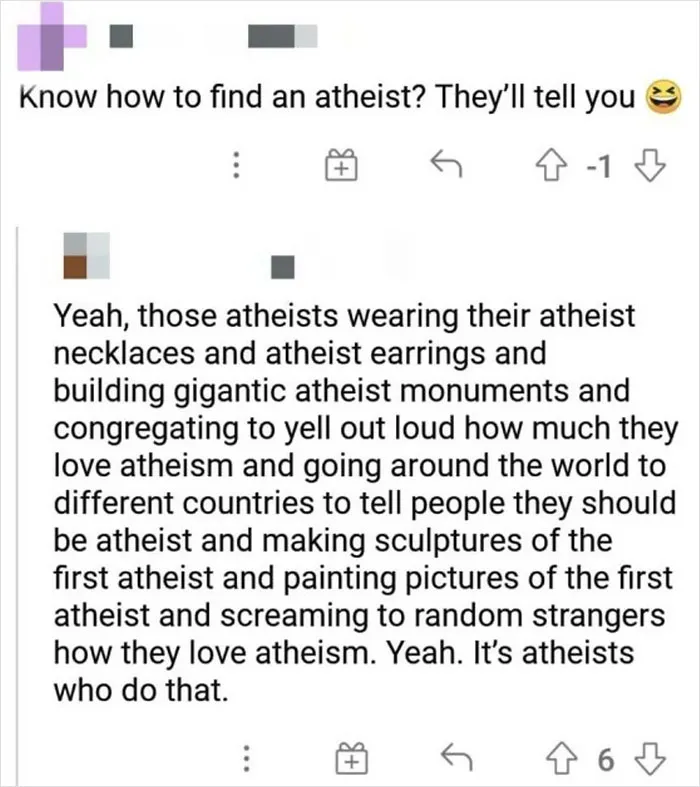 Redditor Thinks Atheists Are The Obnoxious Ones