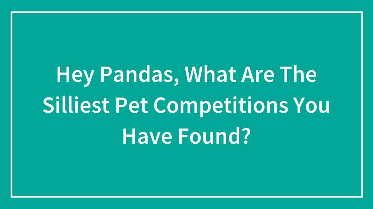 Hey Pandas, What Are The Silliest Pet Competitions You Have Found? (Closed)
