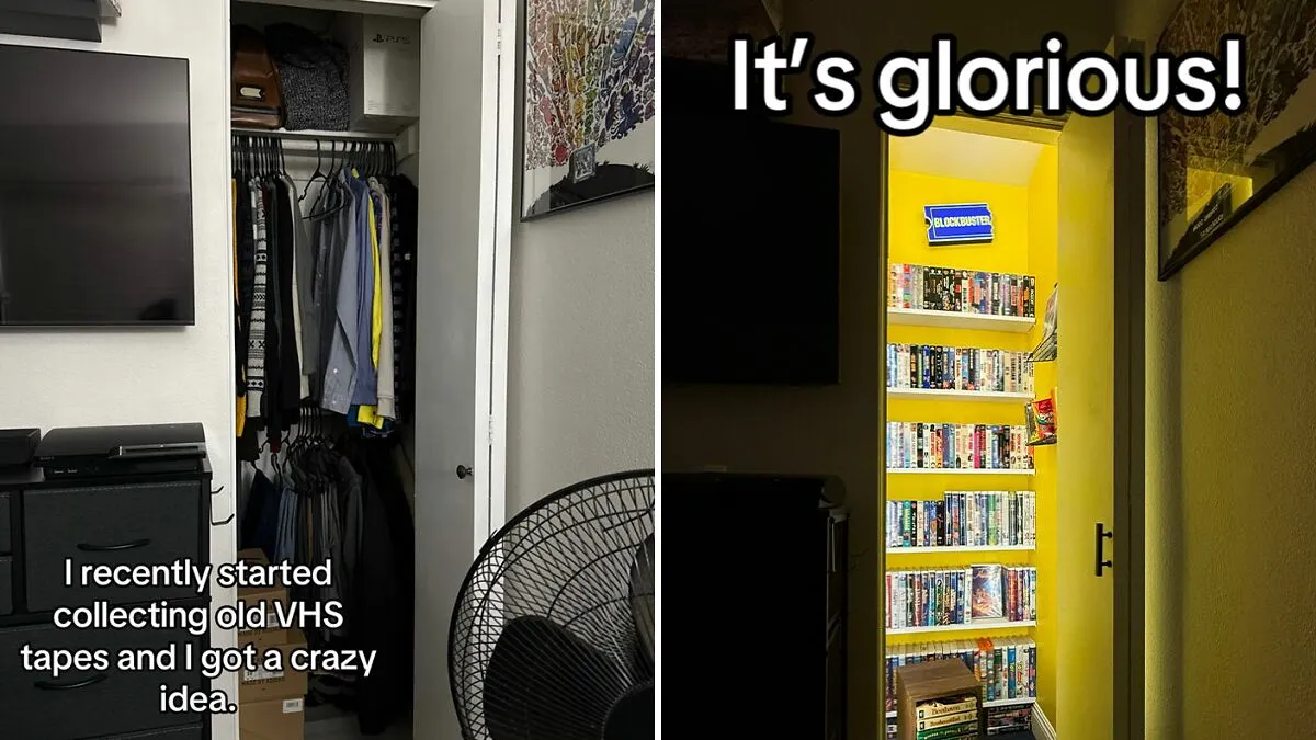 Man Creates Blockbuster VHS Store In His Tiny Bedroom Closet, Says "This Is Art"