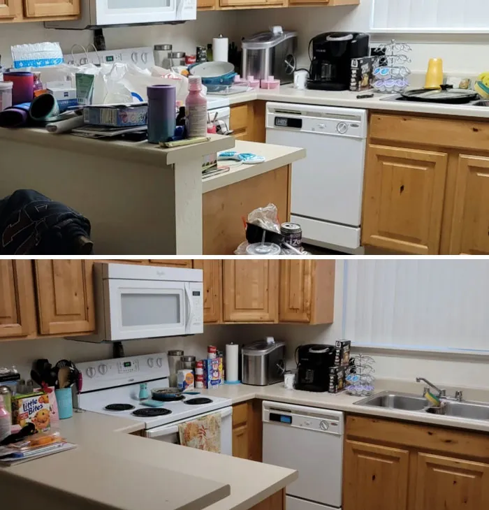 Depression Is A Hell Of A Beast. My Entire Apartment Is Such A Disaster. Today, I Cleaned My Kitchen. It Feels Good To Have It Done. I Have Made A Goal To Try And Get One Room A Day Done And Do One Load Of Laundry A Day