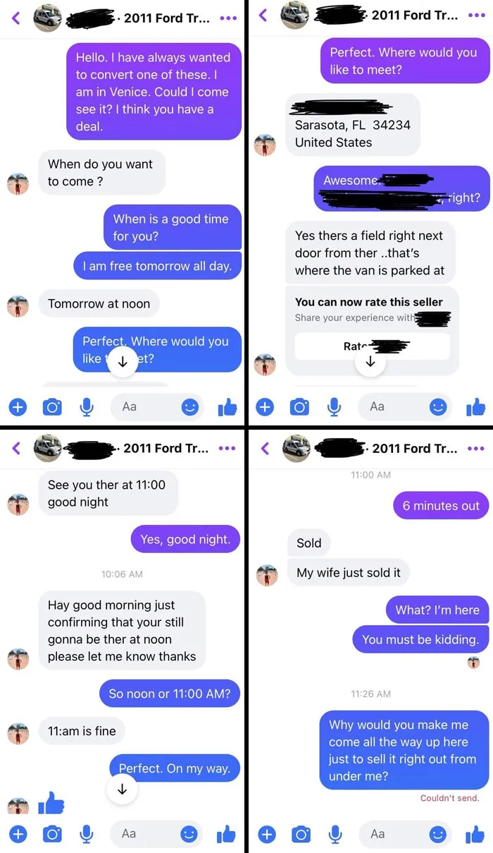 Facebook Marketplace Seller Wasted My Morning And My Gas