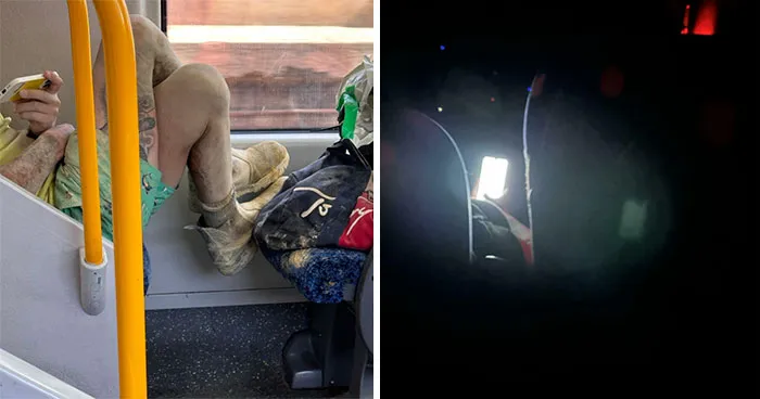 50 Times People Just Had To Take A Photo Of Absolute Jerks Taking Public Transport (New Pics)