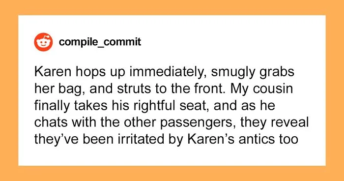 Man Outsmarts Karen Who Takes His Seat, Watches Embarrassing 20-Minute Tantrum That Follows