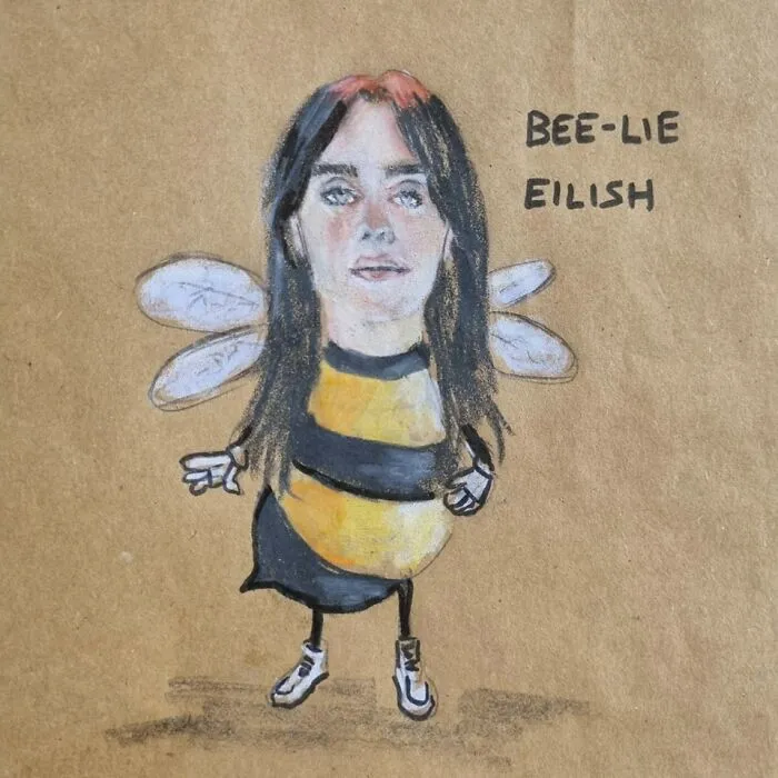 She Just Groaned And Said "Eilish You Didn't Ruin A Pretty Good Drawing With A Silly Pun!"