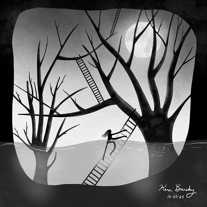 31 Illustrations Exploring The Devastating Impact Of Hurricane Helene Drawn By This Artist