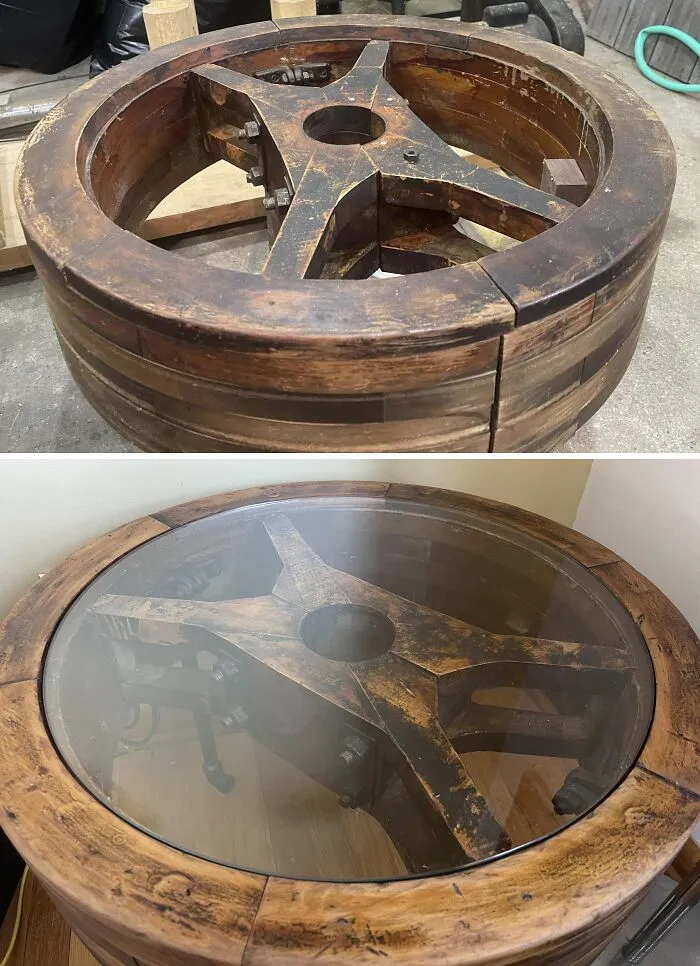 Volante de inercia de 100 años reutilizado