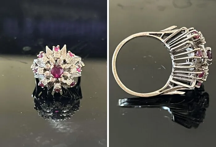 Inherited This Ring From Grandma, Was Told It’s 18k Gold, Diamonds & Rubies. Weighs About 3oz. About 1.5” Wide