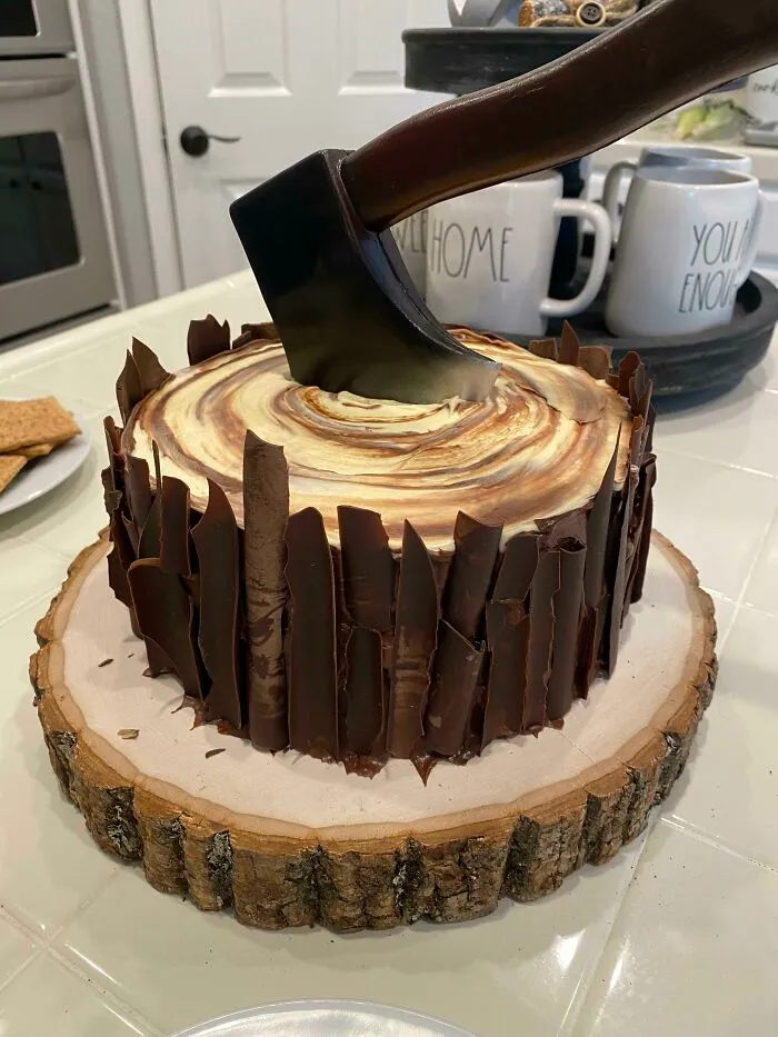 Husband Is A Wood Worker. Made This Cake For Father’s Day!