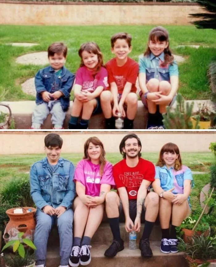 Amazing Remake Of Siblings Together In A Park For Lovely Remake After 28 Years
