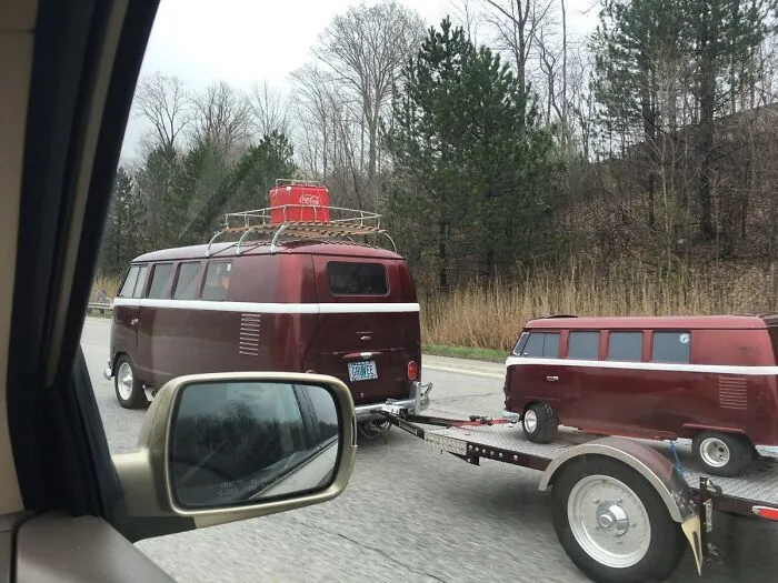 This Guy Towing A Mini Version Of His Car In Ohio