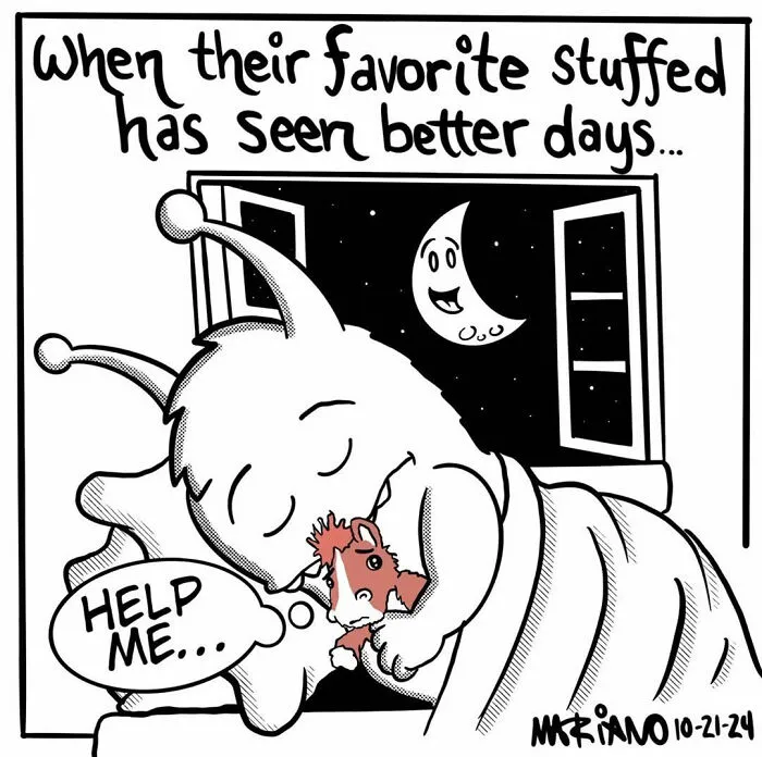 Every Parent’s Everyday Battles Perfectly Illustrated In These Funny One-Panel Comics (25 Pics)