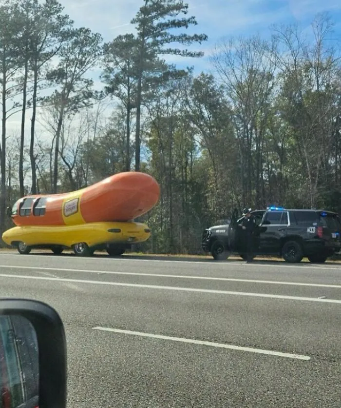 My Sil Spotted The Weinermobile Pulled Over On I-95 Today