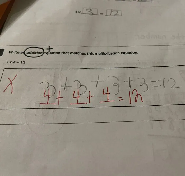 El exámen de matemáticas de mi hijo