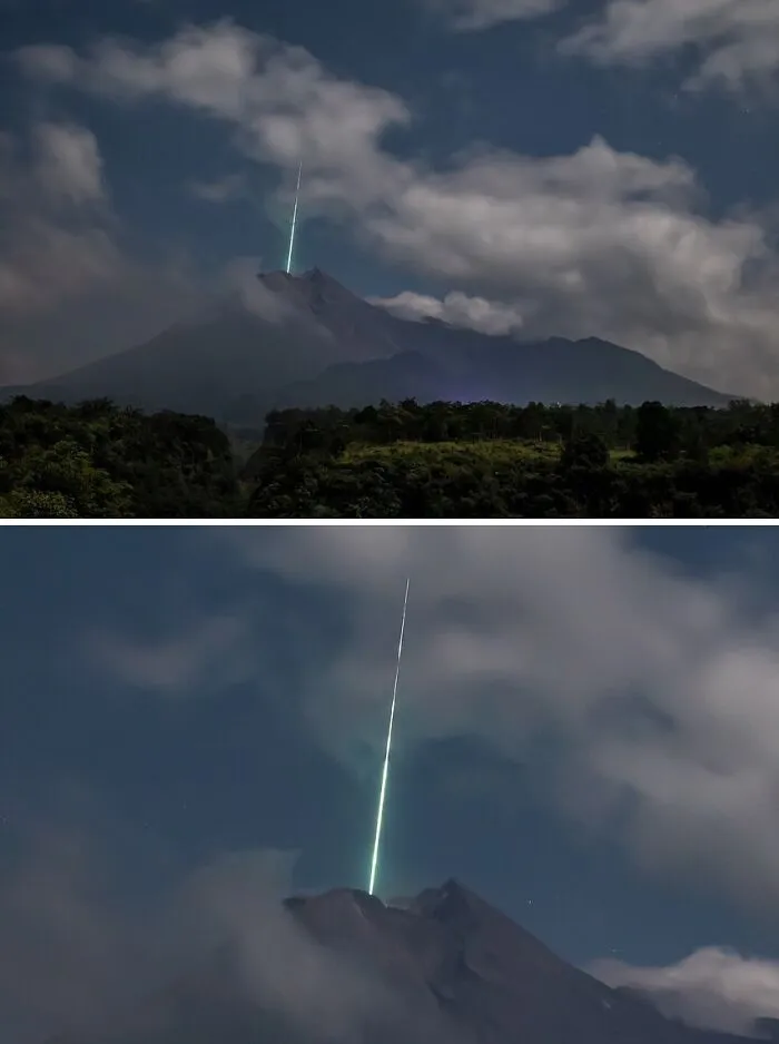 Meteor Falls On The Peak Of Mount Merapi ??, Kali Adem, Cangkringan, Yogyakarta (May 27, 2021, 23.07 Wib)