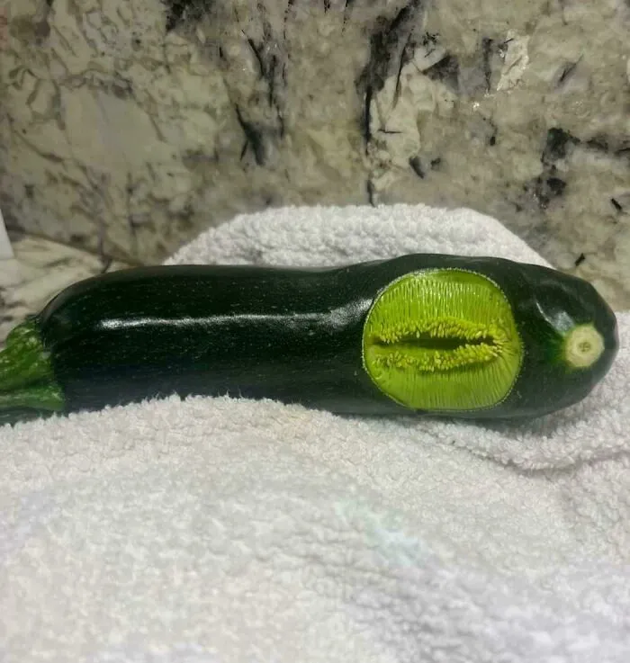 Part Of This Zucchini's Skin Didn't Form
