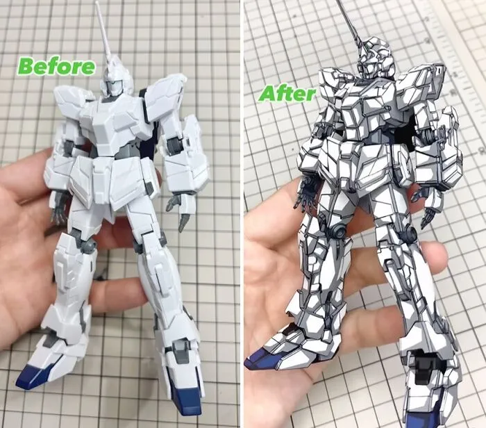 Artist Paints Over Gundam Action Figures To Make Them Look Like They’ve Stepped Straight Out Of An Anime (17 Pics)