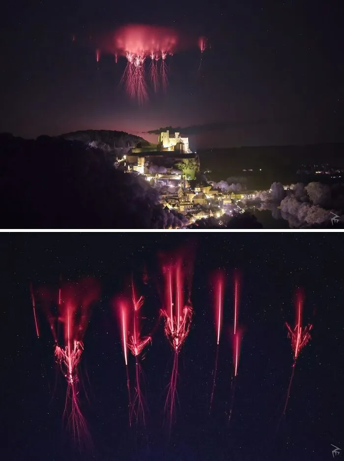 Mystical And Unreal Atmosphere At Beynac Castle Due To Lightning Storm