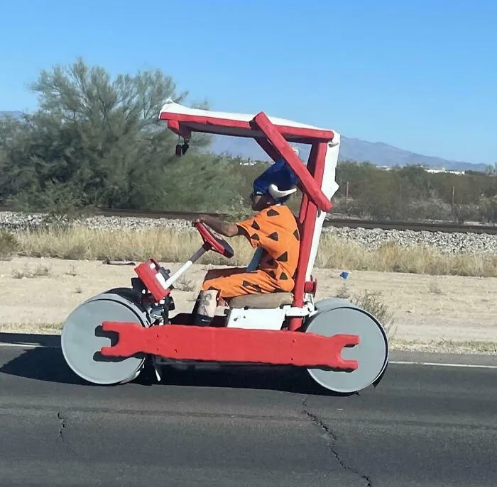 I Think This Guy Wins Halloween. Cruising Down The Road At 50 Miles An Hour