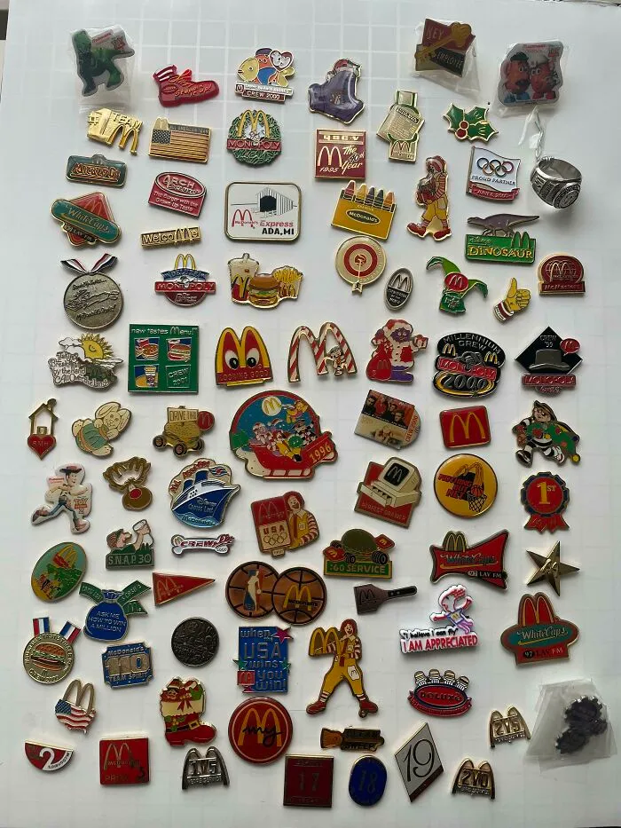 Mom Worked At Mcdonalds For 4 Decades And Collected These Pins. She Was The Drive Through Lady!