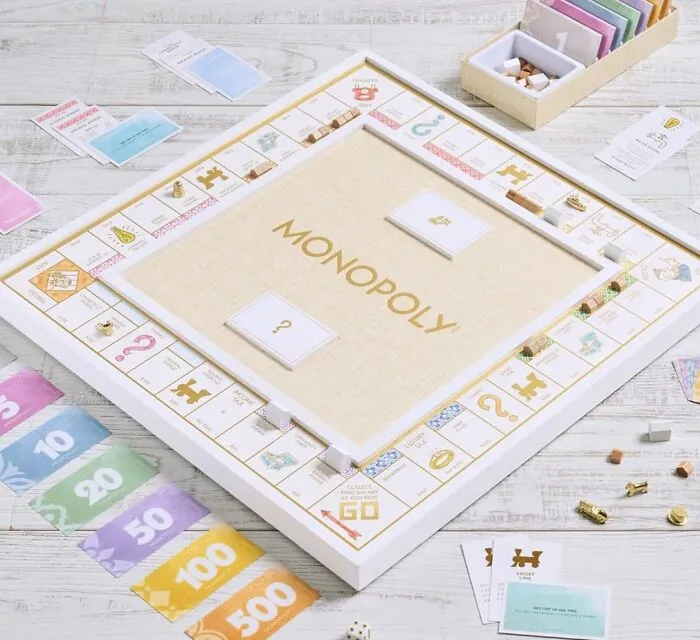 <a Style="Display:inline;" Href="Https://Www.amazon.com/Ws-Game-Company-Foil-Stamped-Components/Dp/B0cll4x535?ie=utf8&linkcode=ll1&tag=bpdog-20&linkid=ae7ed4a5291af03bc42e9b717d395af6&language=en_us&ref_=as_li_ss_tl" Target="_blank"><span Style="Font: Inherit; Color: #d74b1f;"> Wooden Monopoly Set </Span> Is The Luxurious Take On A Classic Game, Elevated By Its Pastel Colors And Golden Accents, Transforming The World Of Real Estate And Wheeling And Dealing Into A Whimsical, High-Stakes Adventure Of The Heart