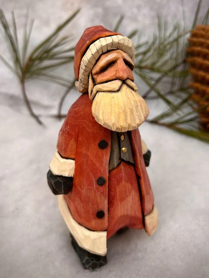 Carved Myself A New Little Santa To Sit On The Shelf This Christmas Season