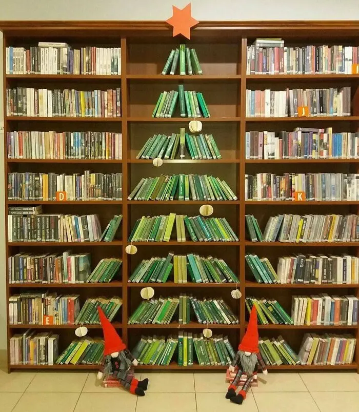A Very Special Christmas Tree In Public Library (Sulęcin, Poland)