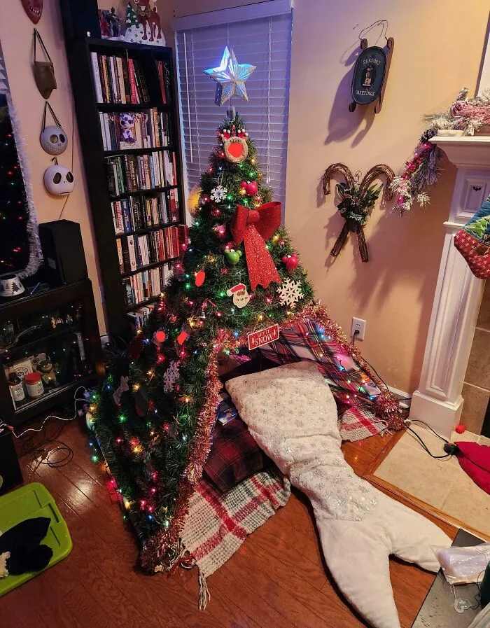 Replaced Our Tree This Year With A Decorated Tent. Plan To Fill The Inside Xmas Morning With Presents