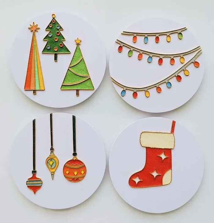 My 5th Cloisonné Project - Christmas Ornaments Set