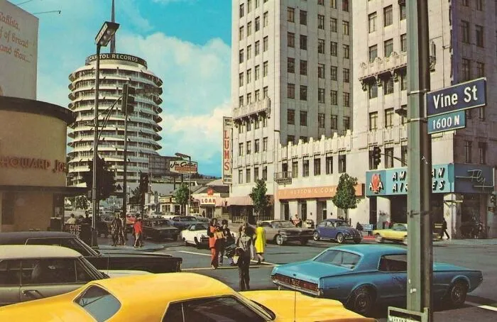 Hollywood And Vine - 1970s. (Calling On The Car Buffs…)