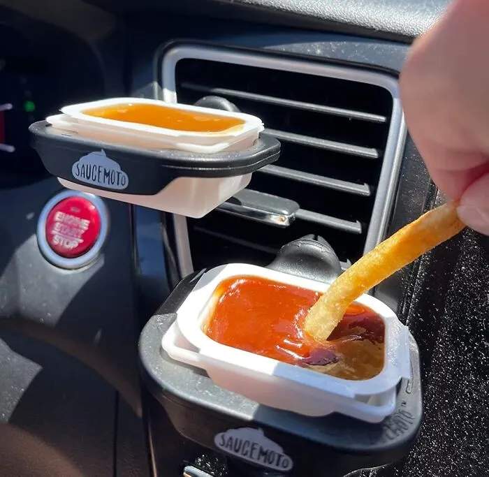 This <a Style="Display:inline;" Href="Https://Www.amazon.com/Saucemoto-Holder-Ketchup-Dipping-Sauces/Dp/B07cyy77m5?ie=utf8&th=1&linkcode=ll1&tag=bpwoodpecker-20&linkid=720a5ab9eec681457cbbc9b489584ac0&language=en_us&ref_=as_li_ss_tl" Target="_blank"><span Style="Font: Inherit; Color: #d74b1f;"> Car Dip Clip</Span> Is A Weird And Wonderful Invention That Will Either Fascinate You With Its Genius Simplicity Or Leave You Scratching Your Head In Confusion. Who Wouldn't Want To Keep Their Car Organized With A Spring-Loaded Dip Clip, Though?