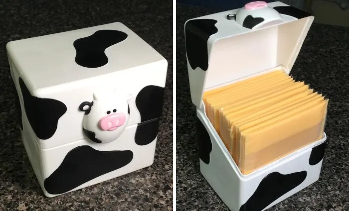 This <a Style="Display:inline;" Href="Https://Www.amazon.com/Sliced-Cheese-Storage-Container-Fridge/Dp/B0071010gk?ie=utf8&linkcode=ll1&tag=bpwoodpecker-20&linkid=0db29b9a9e7cfdba25bee8e2e0758001&language=en_us&ref_=as_li_ss_tl" Target="_blank"><span Style="Font: Inherit; Color: #d74b1f;"> Cow Sliced Cheese Storage Container</Span> Is A Moo-Ving Addition To Your Kitchen, Designed To Bring A Touch Of Dairy-Driven Whimsy To Your Snack Game. Love It Or Hate It, This Cow-Printed Container Will Definitely Turn Heads (And Maybe Make You Crave A Grilled Cheese Sandwich Or Two)