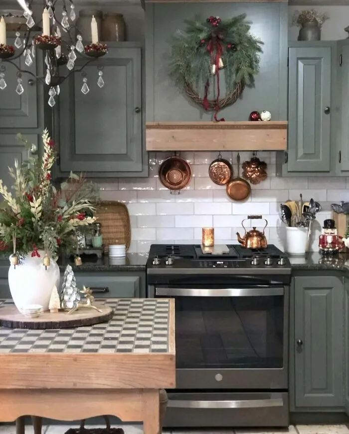 A Green Kitchen Makes Decorating For Christmas So Easy