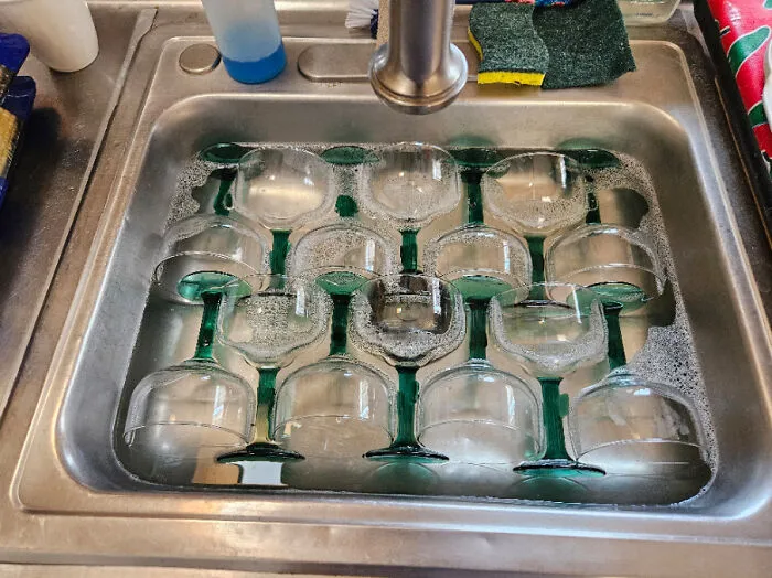 How All The Margarita Glasses Can Fit In The Sink