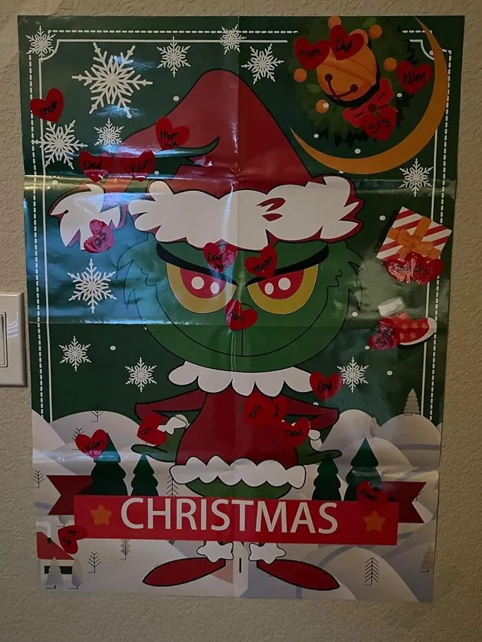 End Off Your Annual Rewatching Of The Grinch Movie With This Fun <a Style="Display:inline;" Href="Https://Www.amazon.com/Christmas-Game-Decorations-Ornaments-Activities/Dp/B0b4n3bfy2?ie=utf8&linkcode=ll1&tag=bpoctopus-20&linkid=9c47d9f5edec338d23865686319030df&language=en_us&ref_=as_li_ss_tl" Target="_blank"><span Style="Font:inherit;color:#d74b1f;"> Pin The Heart On The Grinch </Span> Game