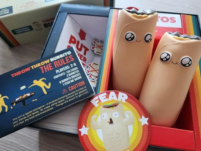 Get Ready To Wrap, Unwrap, And Devour With This Ridiculously Awesome <a Style="Display:inline;" Href="Https://Www.amazon.com/Throw-Burrito-Dodgeball-Exploding-Kittens/Dp/B07ts96j7q?ie=utf8&th=1&linkcode=ll1&tag=bppelican-20&linkid=0a1bf0755406c93fc9144af9278ef6b9&language=en_us&ref_=as_li_ss_tl" Target="_blank"><span Style="Font: Inherit; Color: #d74b1f;"> Throw Throw Burrito Card Game</Span> That's The Perfect Recipe For A Party Full Of Burrito-Loving Chaos