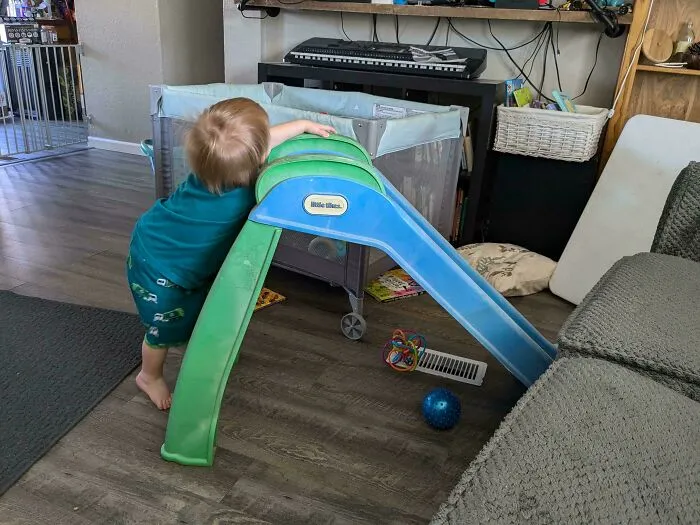 Toddler Dads, Put A Slide In Your Living Room In The Winter Time. Trust Me. It Allows Them To Climb And Burn Energy Without Going Outside In The Cold, And They Love It