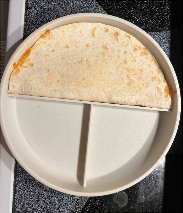 This Quesadilla I Made For My Daughter Fits Perfectly In Her Sectioned Plate
