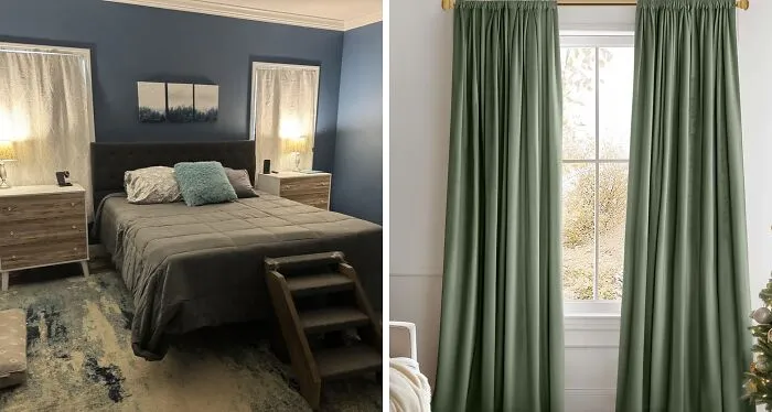 "These <a Style="Display:inline;" Href="https://www.amazon.com/Lazzzy-Blackout-Insulated-Darkening-Treatment/dp/B07G7WQCG7?crid=3VMTX25KT9L8R&dib=eyJ2IjoiMSJ9.3QN9dfFFQy0Fpaop1zVv7FhB7KAdnxJDzPXBLFL0Z15Rd6i7UxfpDl8mqRxoMsATdlte8RKEdK0rIuRLiReLd3ryK9Liy3a5l_SA86vWWlxnzVghNUYNdITRxzBmS9QUDfrM5-7SiexkfX4aRLJZAs1GcbJ20t4g5yg3cbCloF5E3-I4HKQ7Wr-kk8NsmYG0WR0qc4UpmOLPtN-cmX4GZviB0HLR3Dp07RIRQi-GOHjQkxO0_V_RmahckzLDXTESS06phF2u7YKOC5ARpzPxe0yARXr9QiJk2nEj16nEO-c.93gHekh8bsMSeTCyGsYrZe6EAF2x0DQDaeeyQY22Ebg&dib_tag=se&keywords=thick+curtains&qid=1734359342&sprefix=thick+curtai%2Caps%2C369&sr=8-2-spons&sp_csd=d2lkZ2V0TmFtZT1zcF9hdGY&psc=1&linkCode=ll1&tag=bpmammoth-20&linkId=b18a773ac3fcfbe89e3bfb319c56d4f8&language=en_US&ref_=as_li_ss_tl" Target="_blank"><span Style="Font: Inherit; Color: #d74b1f;"> curtains</Span>. You need big thick voluminous curtains that are mounted halfway between top of window frame and ceiling molding." - <span Style="Font: Inherit; Color: #d74b1f;"> Curious-Cranberry-77 </Span>
