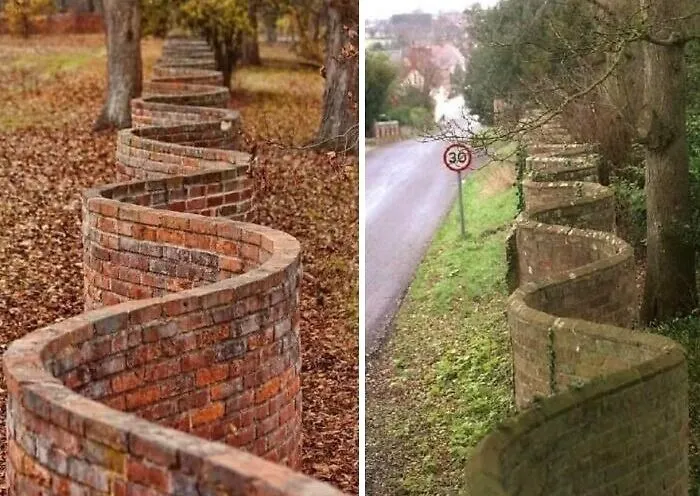 These "Wavy Walls" In England Surprisingly Use Fewer Bricks Than Straight Ones