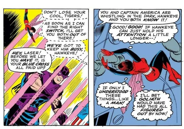 I Could Save The Day If I Didn't Have A Girl Brain! (Avengers #34, Lee/Heck)