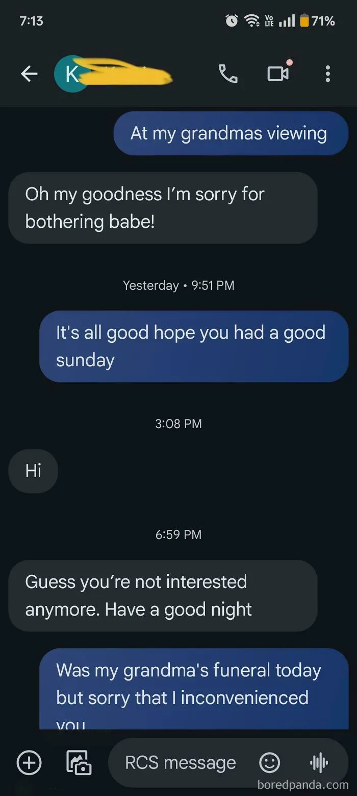 Met This Girl The Night My Grandma Died She Was Aware Of Both Dates
