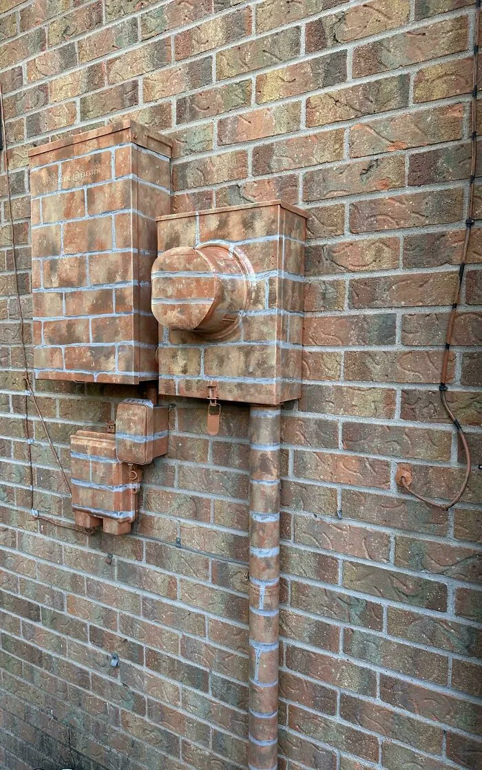 Painted Electrical Boxes To Match Bricks
