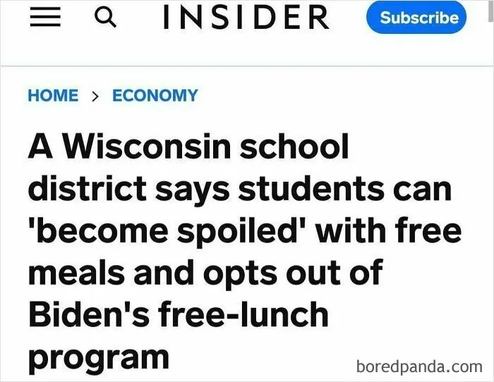 A Wisconsin School District Says Students Can “Become Spoiled” With Free Meals And Opts Out Of Biden’s Free-Lunch Program