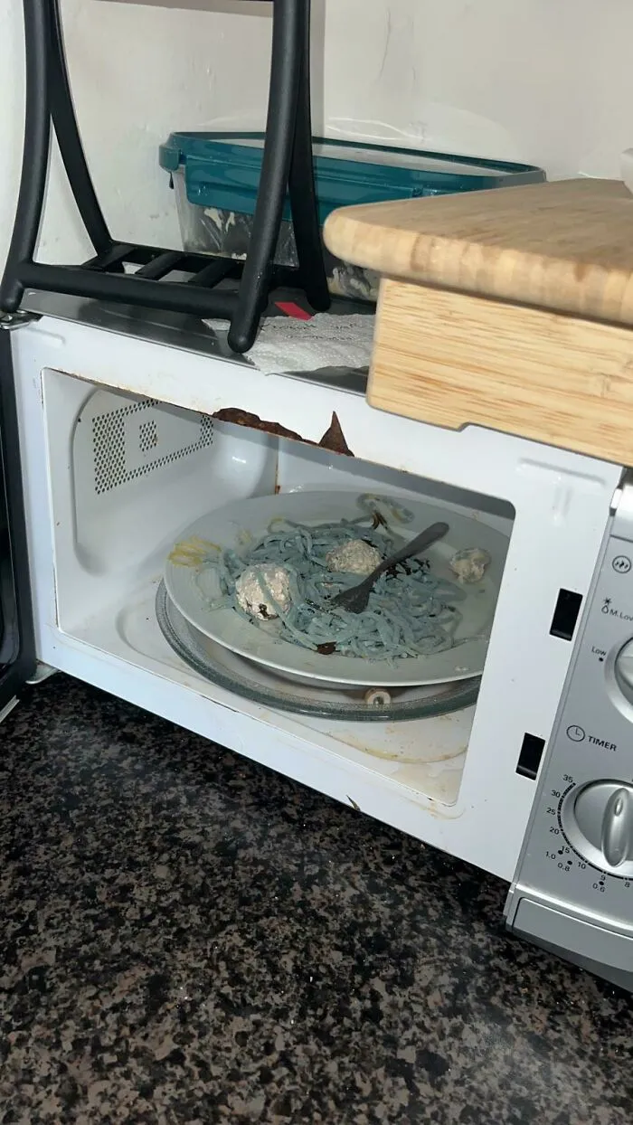 Housemate Heated Up Meatball Spaghetti In A Microwave And Left It There For 3 Weeks