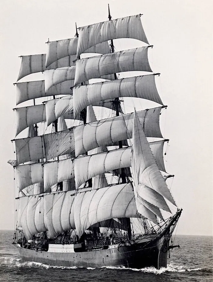 The World's Last Commercial Ocean-Going Sailing Ship - The Pamir - Rounding Cape Horn, 1949
