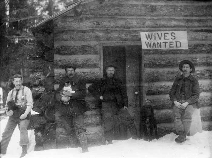 A Group Of Frontiersmen With An Advertisement. United States, Montana, 1901