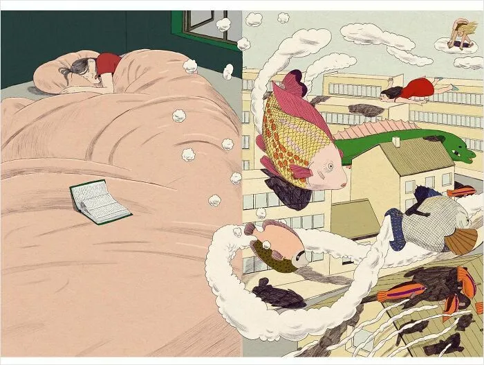 Artist Illustrates Mundane Moments With A Magical Or Absurd Twist (35 Pics)
